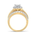 thumbnail image 3 of 14kt Yellow Gold Princess Diamond Cluster Bridal Wedding Engagement Ring 2 Cttw, 3 of 4