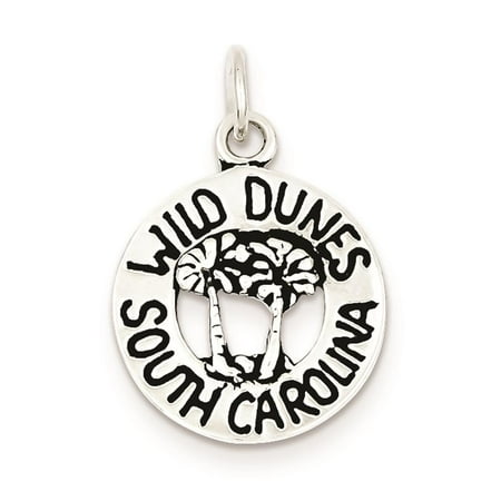 925 Sterling Silver Antiqued South Carolina Charm Pendant 27mm x 18mm