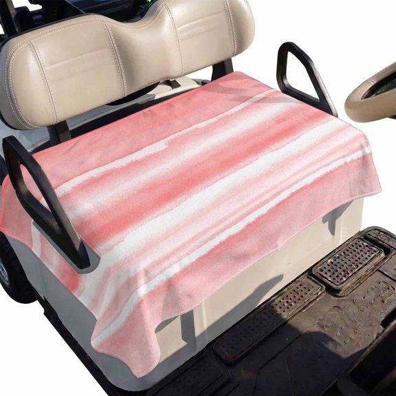 Golf Cart Seat Cover Abstract Waves Club Car Golf Cart Seat Covers Soft Absorbent Golfcart Towel Blanket Stripes Watercolor Ombre Pink Golf Seat Covers for Cart Decor Fits 2 & 4 Passenger 51"x31"
