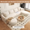 thumbnail image 3 of 138.6" U Shaped Modern Modular Sectional Curved Sofa with Ottoman, Minimalist Style Comfy Cloud Couch for Living Room Apartment, No Assembly Required Boneless Couches (White,Right Facing Chaise), 3 of 7