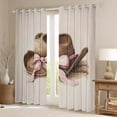 thumbnail image 2 of Homewish Cowboy Cowgirl Hat Black Out Curtains,Cute Bowtie Ribbon Curtains Pack of 2 (42x63 Each),Pink Brown Bedroom Curtains For Girls Boys,Super Cozy Room Decor, 2 of 6