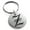 Silver, variant on Stainless Steel Letter Z Initial Old English Monogram Engraved Small Medallion Circle Charm Keychain Keyring