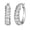 Silver, variant on Fine Silver Plated Silver Tone S Link Diamond Accent Hoop Earrings,
