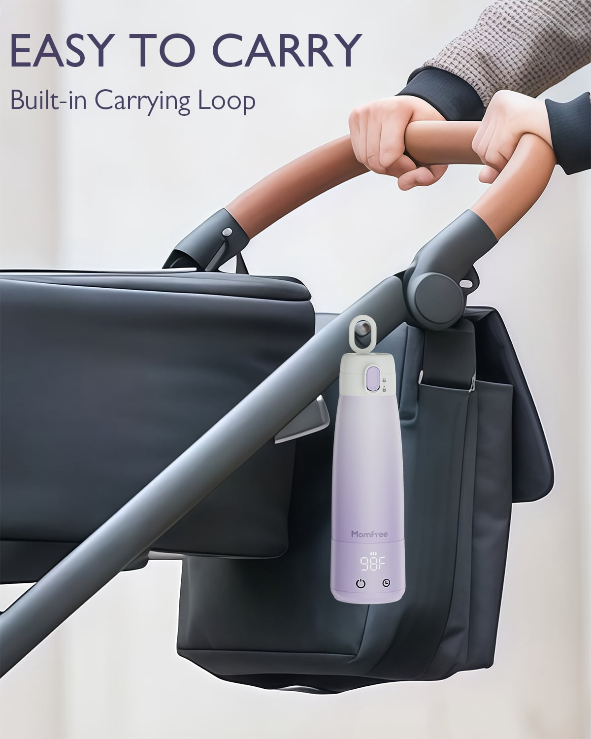 Portable Bottle Warmer for Travel essentials–Smart Touch LED Dual Heating Modes for Breast Milk Water, Portable Milk Warmer with Fast Heating Long Battery Life,12oz to Meet Your All-Day Needs