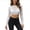 #10White, variant on Womens Tops Eyelet Crop Top V Neck Long Sleeve Button Front Embroidered Casual Summer Going Out Tops