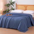 thumbnail image 2 of Waffle Weave Comforter for Hot Sleepers, Lightweight Cooling Blanket, King Size, Blue, 2 of 6