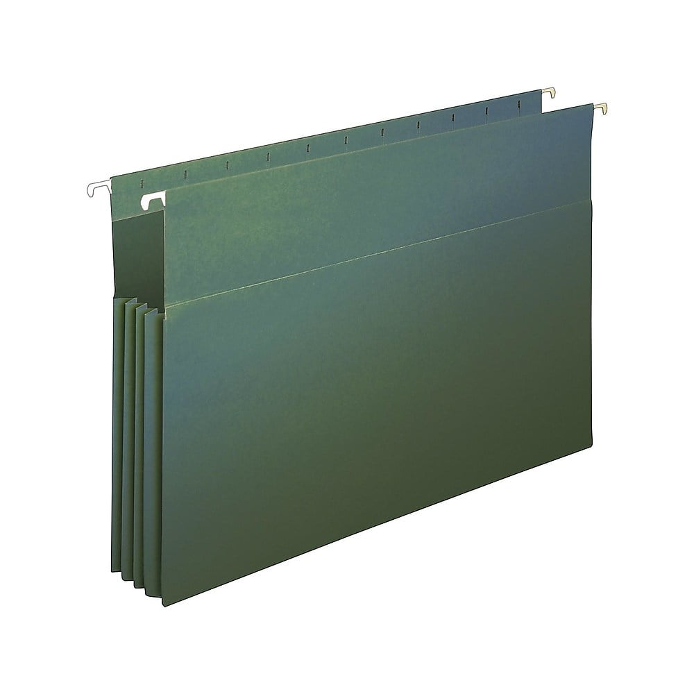 Staples Hanging File Folders 3.5" Expansion Legal Size Standard Green 4