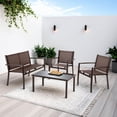 thumbnail image 2 of Sala Exterior para Jardín Textileno Sillas Sillon Mesa 4Pzas 
 marron, 2 of 9