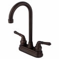 thumbnail image 6 of Kingston Brass GKB492 Water Saving Magellan Bar Faucet with Lever Handles, Satin Nickel with Chrome Trim, 6 of 7