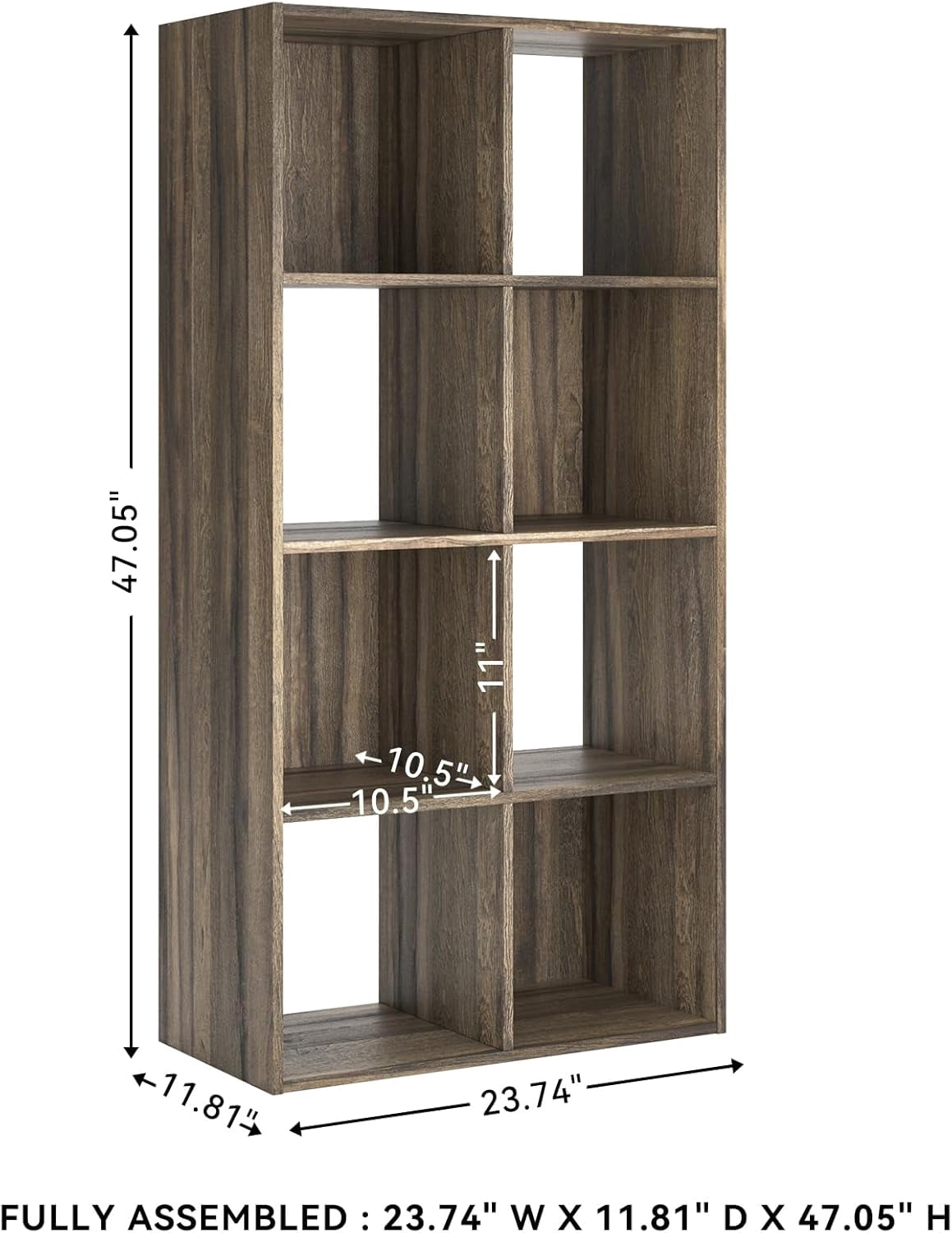 GGsum Shallifer 8 Cube Storage Organizer or Bookcase, Brown