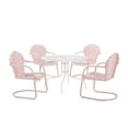 thumbnail image 4 of Crosley Furniture Tulip 5 Piece Metal Outdoor Dining Set in Pastel Pink, 4 of 13