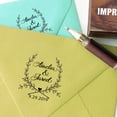 thumbnail image 3 of Printtoo Round Custom Laurel Wreath Save The Date Rubber Stamp Wood Mounted Wedding Personalized Stamper, 3 of 4