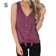 thumbnail image 4 of Sonducket Chaleco con cuello en V sin mangas con lazo delantero camiseta mujer verano botón Prendas para la parte del cuerpo Vino rojo S Sonducket AP002390-09, 4 of 6