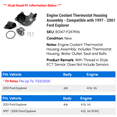thumbnail image 2 of Engine Coolant Thermostat Housing Assembly - Compatible with 1997 - 2001 Ford Explorer 1998 1999 2000, 2 of 3