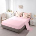 thumbnail image 4 of Manfei Ice Cream Cat Twin Bedding, Cartoon Love Heart Bedding Comforter Set, Pink, Pink Reversible, 7pcs, 4 of 6