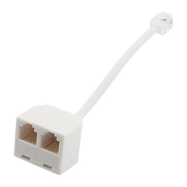 Uxcell Phone Extension Cord 3.28FT Telephone Cable Phone Line Cord RJ11 6P6C Plugs White 1pcs