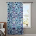 thumbnail image 3 of Vintage Morocco Sheer Curtains 45 Inches Long, Traditional Tribal Abstract Geometric Blue Light Filering Curtains, Breathable Simi Curtain Privacy Drapes for Kitchen Bathroom Small Window Treatment, 3 of 9