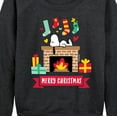 thumbnail image 3 of Peanuts - Snoopy Fireplace Merry Christmas - Women's Lightweight French Terry Long Sleeve Shirt, 3 of 6