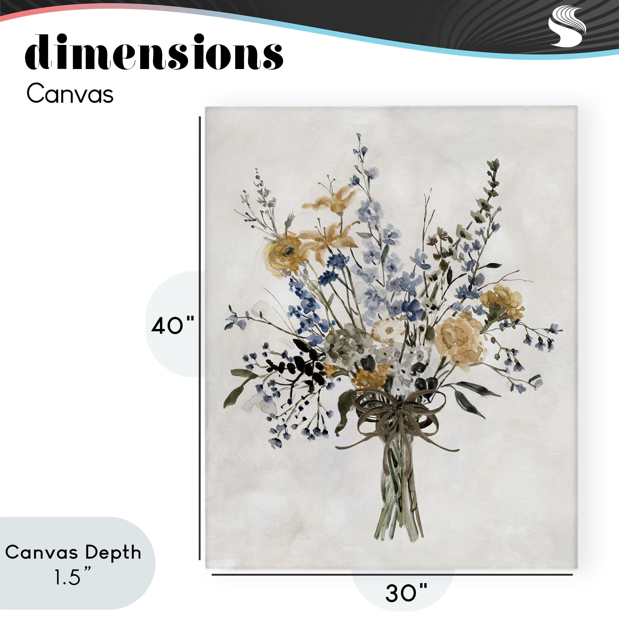Stupell Industries Delicate Botanicals Bushel Canvas Wall Art, design by Carol Robinson