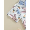 thumbnail image 6 of Toddler Boys Easter Outfits Carrot Rabbit Print Bowtie Short Sleeve Shirts Tops and Shorts 2Pcs Summer Clothes Set, 6 of 9