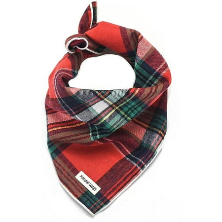 Kendall Wags Tartan Plaid Dog Bandana Medium Red