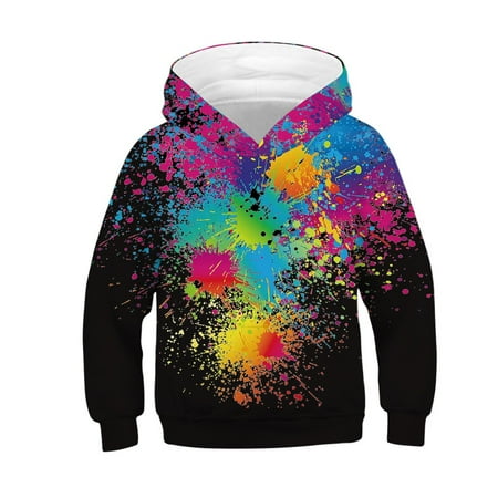 

TIREOW Kid s Trendy Sweatshirts Teen Kids Boy Girl 3D Print Cartoon Autumn Winter Pullover Sweatshirts with Pocket Hoodie Tops Comfortable Fashionable Pullover