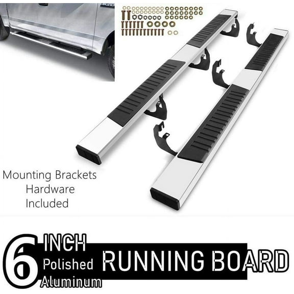 ONINE 6" Aluminum Polished Running Boards Custom Fit 2020-2023 Jeep Gladiator JT 4 Doors Side Steps Nerf Bars