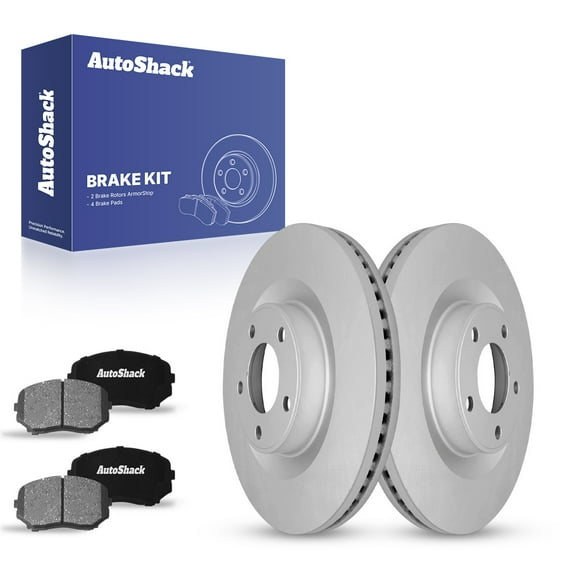 AutoShack 12.6" (320 mm) Front Vented Brake Rotors Coated   Ceramic Brake Pads | Replacement for 2007-2014 Ford Edge 2007-2015 Lincoln MKX | 6-PC Brake Kit | ArmorStop