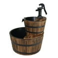 thumbnail image 2 of Westcharm 3 Gallons Cascading Water Fountain for Outdoor Outside Patio Yard | Decorative 2-Tier Wood Wine Barrel Fountain with Adjustable Pump | 23" Tall Garden Waterfall Fountain, 2 of 8
