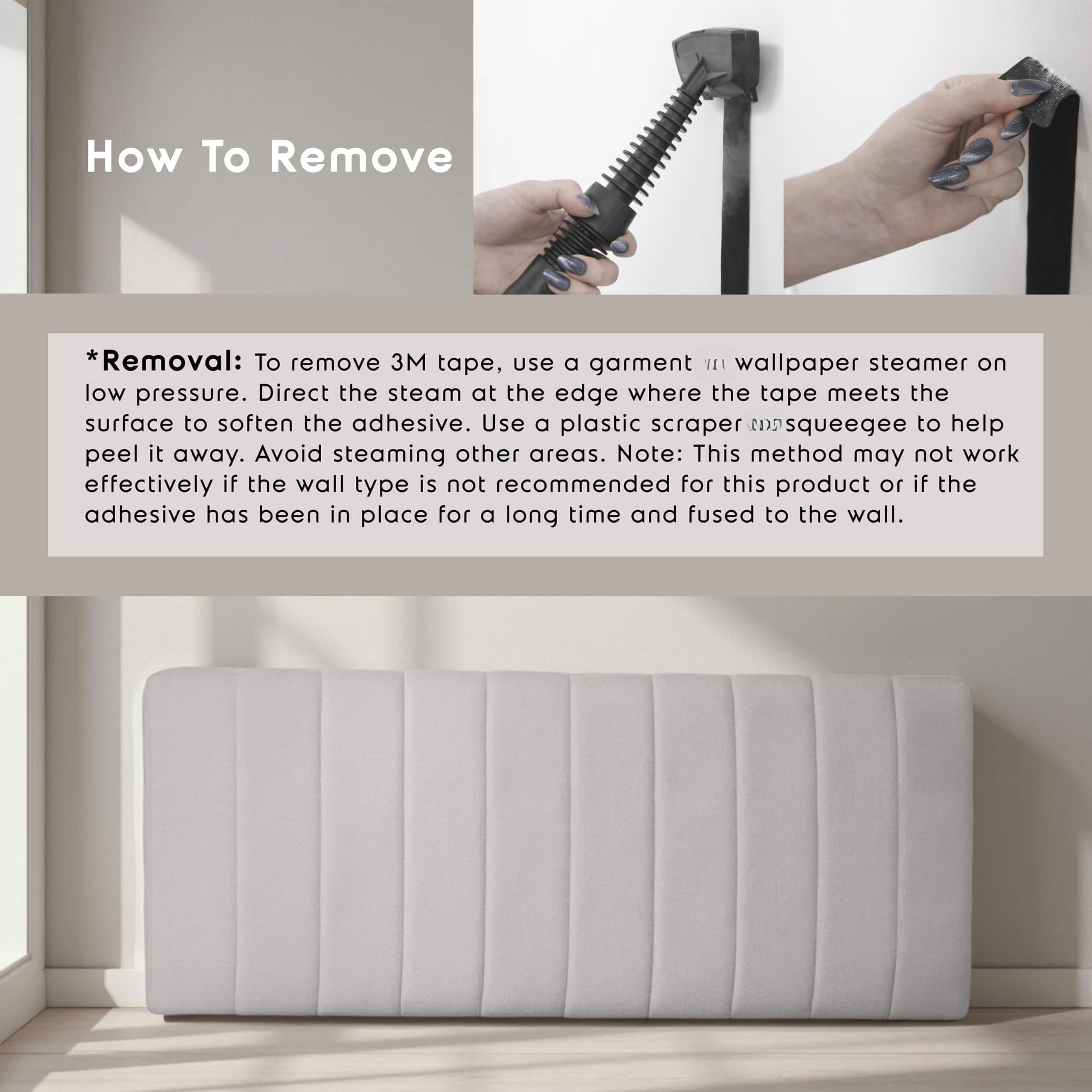 Upholstered Headboard - Easy Assemble Stitched Size Wall Mounted Headboards With 3d Soundproof Panels Peel Stick Floating