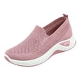thumbnail image 2 of Domzle Women's Woven Orthopedic Breathable Soft Shoes Arch Support, Foam Shoes Walking Sports Shoes Pink 41, 2 of 6