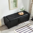 thumbnail image 3 of S-HOME 48 Inch Upholstered Tufted Faux Leather Storage Ottoman Bench With Easy Assembly For Bedroom And Living Room, Black, 3 of 13