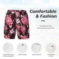 thumbnail image 6 of Picia Rose Flowers pattern Mens Swim Trunks with Compression Liner Stretch Beach Shorts Quick Dry with Zipper Pockets No-Chafing Board Shorts-Medium, 6 of 9