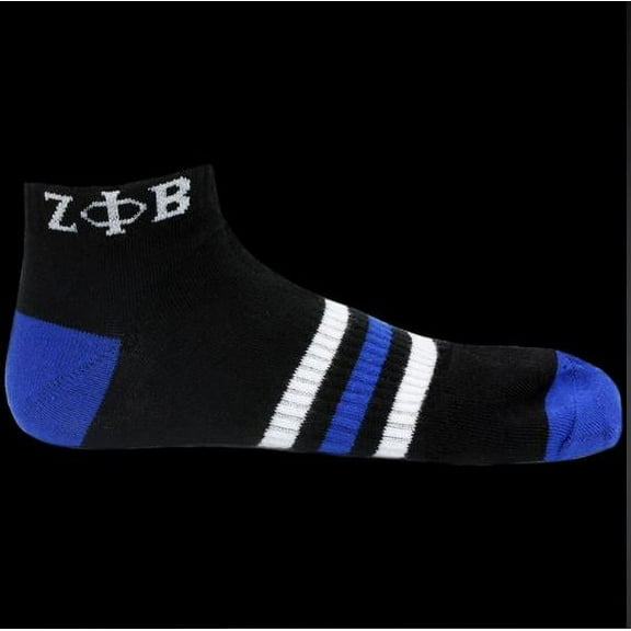 ZPB Ankle Socks - Black With Blue and White