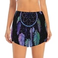 thumbnail image 2 of Salouo Dreamcatcher With Colorful Feathers Print Women's 2 in 1 Running Shorts Double-Layer Shorts Athletic Workout Gym Yoga Shorts Running Shorts for Women-X-Large, 2 of 7