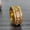 Yellow Gold, variant on Spinning Star Wheel Ring with Inlaid Zircon for Unisex Metal Fashion Ring with Eyelet Detail