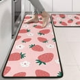 thumbnail image 2 of Kitchen Rugs Sets Of 2,Strawberry Plants Fruit Flowe Anti Fatigue Kitchen Mat Rugs Non Slip Washable,Decorative Kitchen Floor Mats for Kitchen,Sink,Laundry,17"x47"+17"x47", 2 of 5