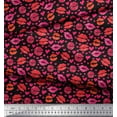 thumbnail image 2 of Soimoi Black Heavy Canvas Fabric Heart & Lips Women Fabric Prints By Yard 58 Inch Wide, 2 of 3