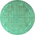 thumbnail image 1 of Ahgly Company Machine Washable Indoor Round Persian Turquoise Blue Traditional Area Rugs, 5' Round, 1 of 4