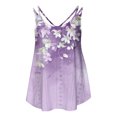 thumbnail image 4 of 2024 Womens Summer Tank Tops Flower Print Top Women Spaghetti Straps Sexy Pleated T-Shirts Sleeveless Vest Women's Round Neck Tank Top Casual Comfortable T Shirts, 4 of 5