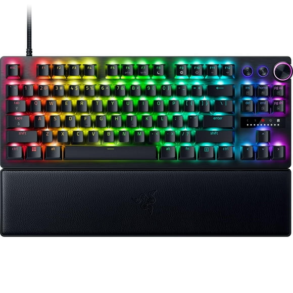 Razer Huntsman V3 Pro TKL Esports Gaming Keyboard: Analog Optical Switches - Razer Snap Tap - Rapid Trigger - Adjustable Actuation - Media Keys & Dial - Doubleshot PBT K