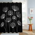 thumbnail image 4 of Shower Curtain Spring White Dandelion Shower Curtains for Bathroom Decor, Waterproof Polyester Shower Curtain Set with Hooks, Extra Long 72" x 96" Black, 4 of 9
