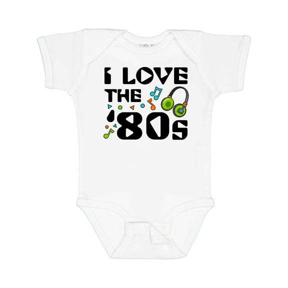 Inktastic I Love the '80s-musical Notes Boys or Girls Baby Bodysuit