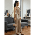 thumbnail image 4 of Conjunto 2 Piezas Elegante, Top Ajustado con Botones y Pantalón Palazzo con Rayas, Look Chic y Estilizado para Mujer, 4 of 5