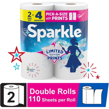 Sparkle Pick-a-Size Paper Towels, Limited Edition Summer Design, 2 Double Roll