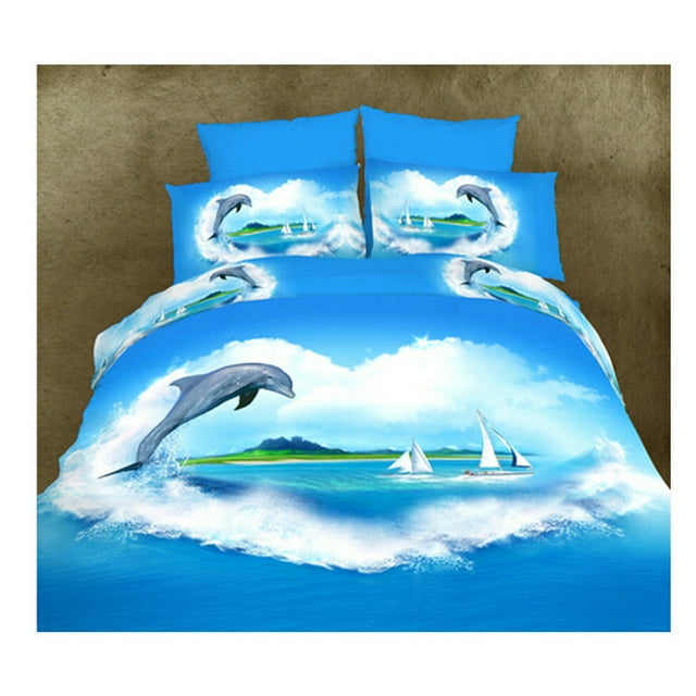Housse de Couette/lit 3D Grand Très Grand en Coton Impression Réactive 4 Pcs 1.5M Lit 06
