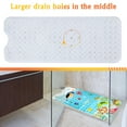 thumbnail image 2 of Bath Mat for Tub Non Slip, Machine Washable Anti Slip Cartoon Baby Bathtub Shower Mat with Drain Holes and Suction Cups for Toddler & Kids, 40 Inch x 16 Inch-Rectangular, Swimming Kids, 2 of 6