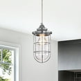 thumbnail image 4 of Warehouse of Tiffany Tiago Chrome 1 Light Clear Glass Shade Pendant Lamp, 4 of 5