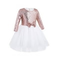 thumbnail image 3 of iEFiEL Girls Mesh Sequined Flower Girl Dress Princess Bridesmaid Birthday Party Dress with Headband, 3 of 4