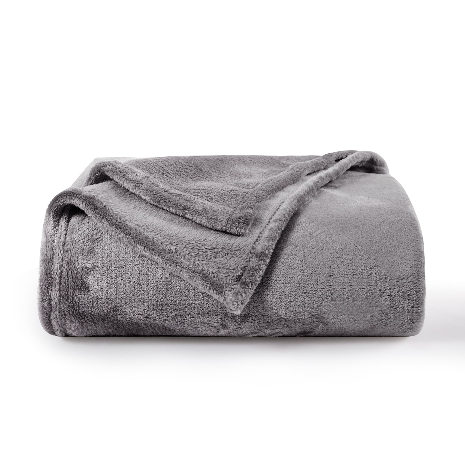 RUIKASI Fleece Gray Blanket Throw - Fluffy Throw Size Blanket for Sofa ...